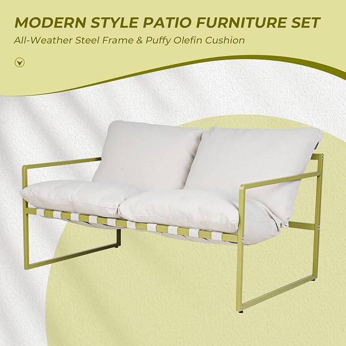 Grand patio 4-Piece Outdoor Furniture Set, Modern Patio Furniture - Image 3