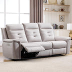 ANJ Power Oversized Reclining Sofa Couch, Breathable Faux Leather 3-Seater by ANJ