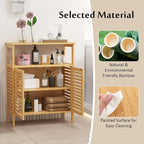 Giantex Storage Cabinet, Bamboo Bathroom Floor Cabinet - Image 9