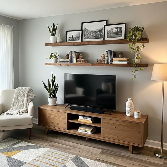 LEOPO Black 20-Pack 8 inch Floating Shelf Brackets, Hidden Shelf Bracket - Image 2