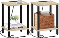 TUTOTAK End Table with Charging Station, Small Side Table with Outlets by ChoosetutotakFurnitureBuildYourCozyHome