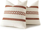MIULEE Set of 2 Fall Rust Decorative Pillow Covers 20x20 | Farmhouse Boho Couch - Image 8