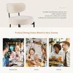 Sweetcrispy Dining Chairs Set of 4, Boucle Upholstered Modern Mid Century Round - Image 6