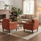 2PCS Mid Century Modern Accent Chair, Chenille Fabric Armchair - Image 4