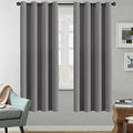 H.VERSAILTEX Solid Grey Color Thermal Insulated Blackout Curtains Metal Grommet by HVERSAILTEX