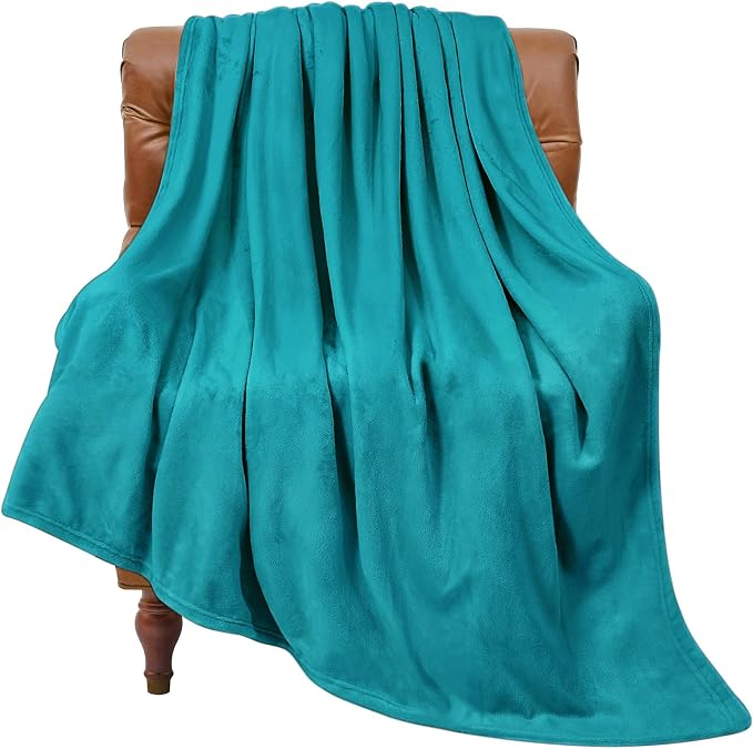 BEDELITE Fleece Blanket Soft Plush Twin Size Blanket Teal Blue 60"x80" | Ultra by BEDELITE