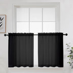Short Sheer Curtains 24 Inches Long 2 Panels by OWENIE