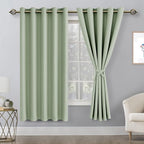 Grommet Blackout Curtains for Bedroom, 60 x 72 Inches Seafoam Green | Thermal - Image 8