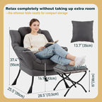 Lazy Chair with Ottoman, Large Accent Chair with Ottoman and a Throw Pillow - Image 2