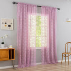 YJ YANJUN Vintage Lace Curtains 84 Inches Long-Victorian Floral Pattern Lilac - Image 3