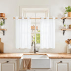 YoungsTex Small Linen Curtains 36 Inches Length by YoungsTex