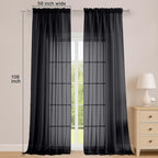 Black Sheer Curtains 108 Inches Long - Image 2