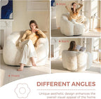 MAXYOYO Bean Bag Chair for Adults, Floral Shaped Bean Bag Sofa, Ultra Soft Faux - Image 3