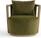 First of a Kind Swivel Chair in Green Plywood - Image 3