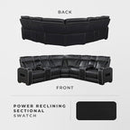 Lexicon 118" Power Reclining Sectional Sofa, Wall Hugger, 2 Recliner Seats - Image 8