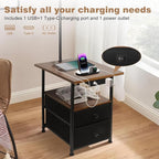 PESRAE Floor Lamp with Table & 2 Drawers, End Table with 3 Color Temperature - Image 3