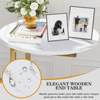 C Shaped End Table, Oval Couch Side Tables - Image 5