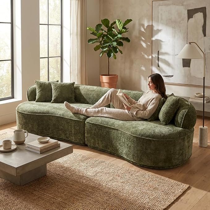 Compressed C-Shaped Sectional Sofa, 2-Box Easy Delivery, No Tools Assembly by szlizccc