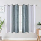 Stone Blue and Greyish White Blackout Curtains - Image 2