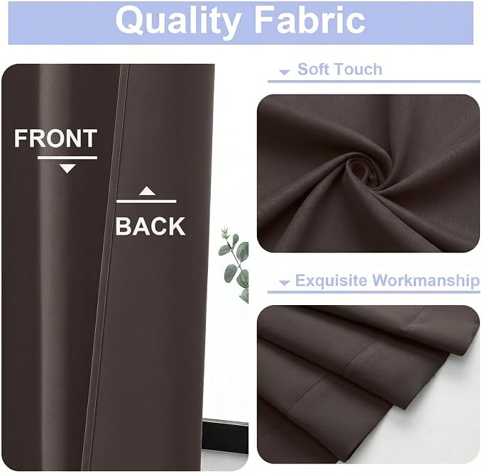 Simplebrand Ava Chocolate Blackout Curtains - Image 3
