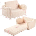 MOMCAYWEX Kids Sofa, 2-in-1 Flip-Out Foam Couch - Image 3