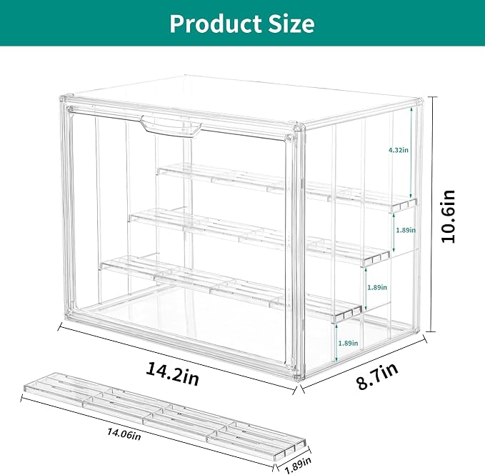 Attelite Acrylic Display Case, Upgrade 4 Tiers Clear Display Case - Image 2