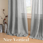 H.VERSAILTEX Linen Curtains Nickel Grommet Natural Linen Semi-Sheer Curtains 2 - Image 5