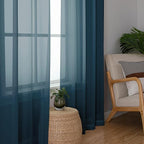 Simplebrand Dusty Blue Sheer Curtains 84 Inches Long, Light Filtering Rod - Image 5