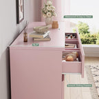 Jocoevol Modern Pink 7 Drawer Dresser - Image 4