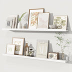 Fun Memories Picture Ledge Shelves Set of 2, 36 Inch Rustic Wall Mounted by FunMemories