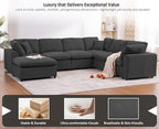 Oversized Modular Sectional Sofa Couch, Large 7 Seater Corner Sofa Modern U - Image 4