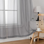 Simplebrand Rod Pocket Top Solid Voile Sheer Curtains - Image 6