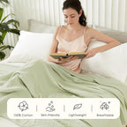 EMME Muslin Blankets for Adults Throw Blanket for Couch Breathable Gauze Soft - Image 3