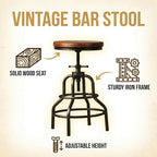 Industrial Vintage Counter Stool, Kitchen Counter Height Adjustable Swivel Chair - Image 4