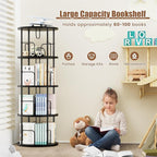 ALLSTAND Rotating Bookshelf, 4 Tier Spinning Bookshelf Tower, 360° Display - Image 4