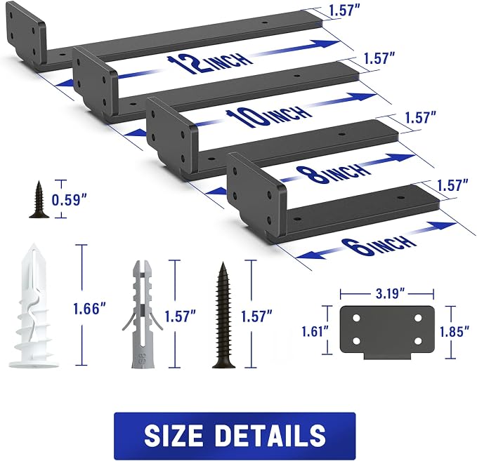 Goovilla Shelf Bracket, Heavy Duty Floating Shelf Brackets 12 inch Long - Image 4