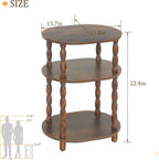 MaxSmeo Side Table, 3-Tier Small End Table, Modern Oval Night Stand Accent Table - Image 3