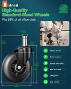 RidRed Office Chair Wheels Replacement Heavy Duty 3 Inch Roller Blade Wheels - Image 2