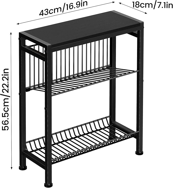 Narrow Side Table for Small Space, 3-Tier End Table - Image 3