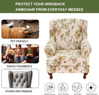 HAOYONG Wing Chair Slipcovers Stretch Wingback Chair Covers Printed 2 Pieces - Image 5