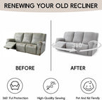 5-Piece Recliner Sofa Covers, Stretch Geometric Strokes Jacquard Recliner Sofa - Image 6