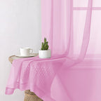 Light Pink Sheer Curtains 90 Inches Long 2 Panels, Farmhouse Voile Living Room - Image 7