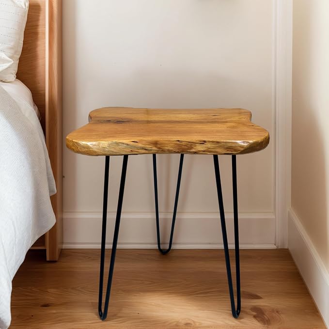 Live Edge Side Table, Solid Wood End Table - Image 8