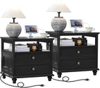 Joaxswe Farmhouse Nightstand Set of 2 by Joaxswe