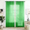 SpaceDresser Check Sheer Curtains 63 Inches 2 Panels Set, Rod Pocket Plaid by SpaceDresser