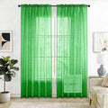SpaceDresser Check Sheer Curtains 84 Inches 2 Panels Set, Rod Pocket Plaid by SpaceDresser