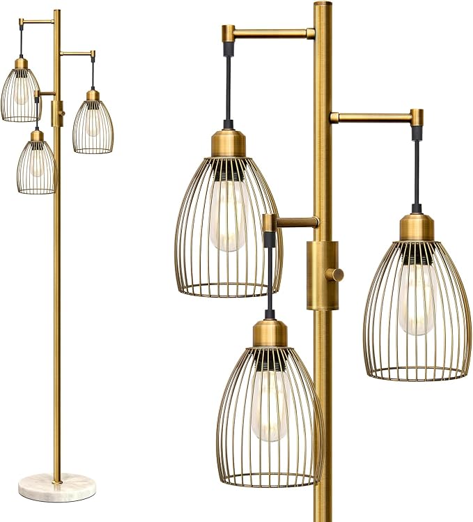 Torondo Dimmable Floor Lamps for Living Room, Industrial Standing Lamp by Torondo