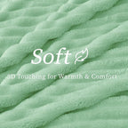 BEDELITE Ribbed Twin Blanket for Couch & Bed, Light Green, Warm Yet Lightweight - Image 4