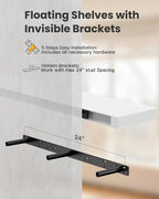 AMADA HOMEFURNISHING 35.4" L Floating Shelves, Wall Shelves Set of 3 - Image 6