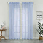 Sheer Curtains 84 inches Long 2 Panels Set by OWENIE